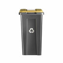 Basurero Reciclaje Gris Tapa Amarilla 50 Litros WENCO 