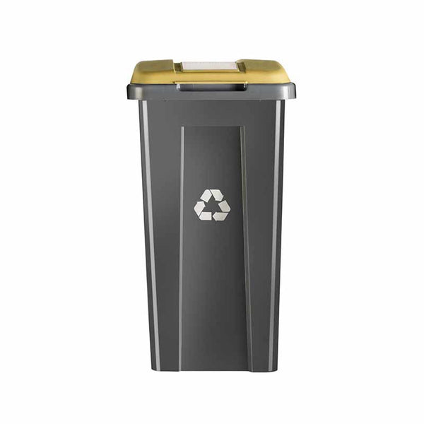 Basurero Reciclaje Gris Tapa Amarilla 50 Litros WENCO 