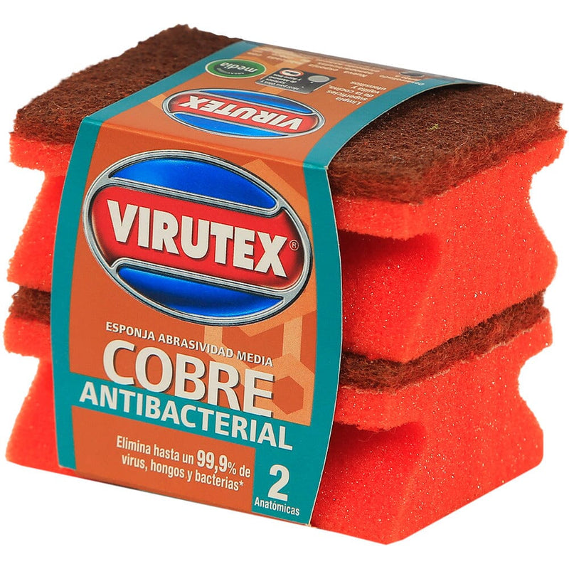 Esponja Acanalada Cobre X2 Un ASEO Y LIMPIEZA VIRUTEX 