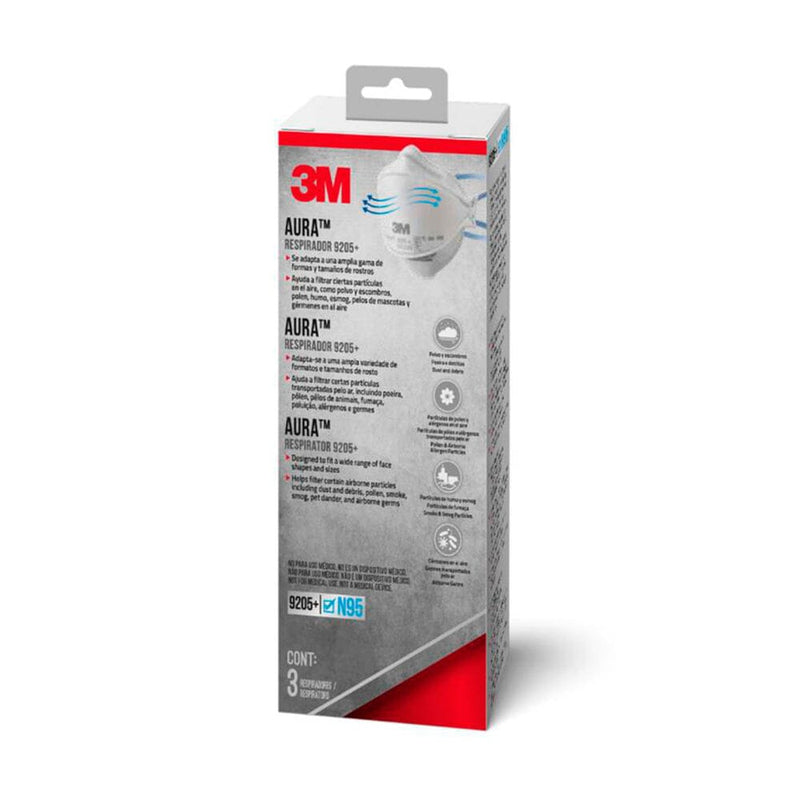 Respirador Aura 9205 (N95) 3 Un CUIDADO PERSONAL Y SALUD 3M 