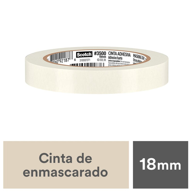 Cinta Adhesiva Masking Crema 18 X 40 Mt OFICINA Y LIBRERIA SCOTCH 