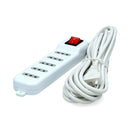 Alargador Eléctrico 5 Posiciones Con Switch 5 Mt Blanco TECNOLOGÍA MACROTEL 