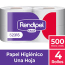 Papel Higiénico Uh 500 Mt 4 Rollos PAPEL TISSUE RENDIPEL MAX 