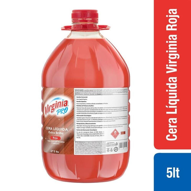 Cera Liquida Piso Madera Roja 5 Lt ASEO Y LIMPIEZA VIRGINIA 