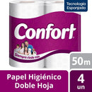 Papel Higiénico Doble Hoja 4 Mega Rollos 50 Mt PAPEL TISSUE CONFORT 