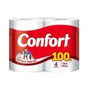 Papel Higiénico Hoja Simple 4 Rollos 100 Mt PAPEL TISSUE CONFORT 