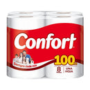 Papel Higiénico Hoja Simple 8 Rollos 100 Mt PAPEL TISSUE CONFORT 
