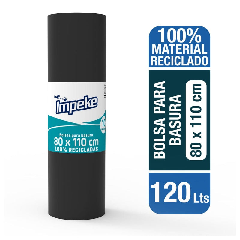 Bolsa Basura Rollo 80x110 10 Un ASEO Y LIMPIEZA IMPEKE 