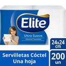 Servilleta Coctel Hoja Simple 200 Un PAPEL TISSUE ELITE 
