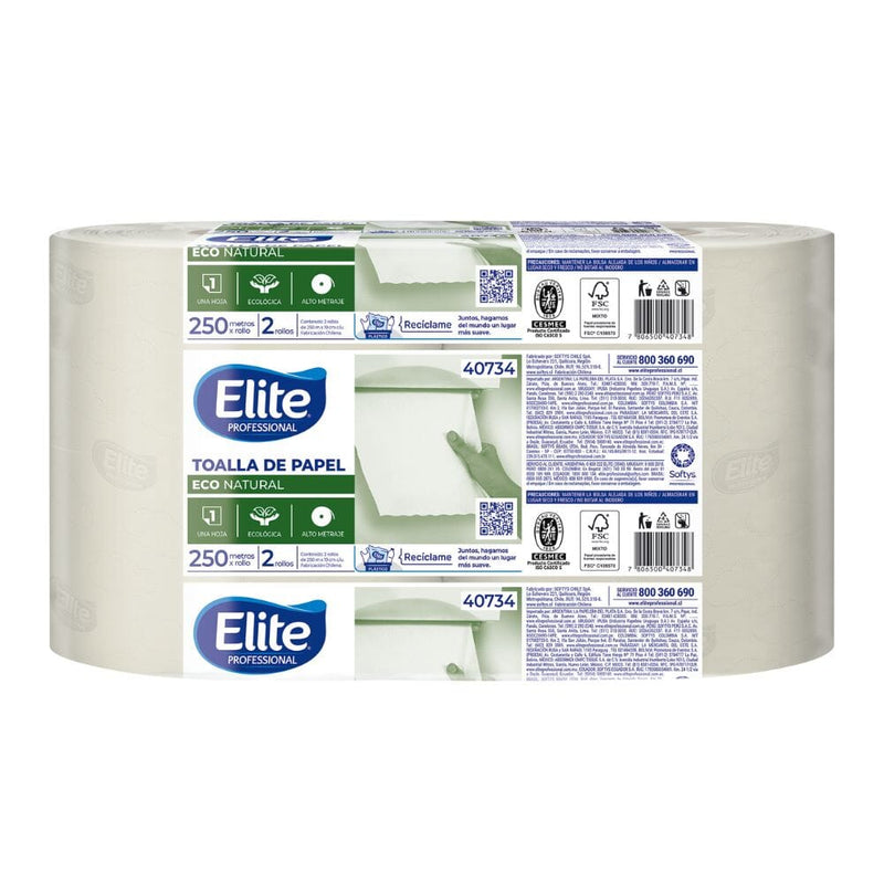 Toalla Plus Ecológica Una Hoja 250 Mt PAPEL TISSUE ELITE 