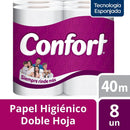 Papel Higiénico Doble Hoja 8 Rollos X 40 Mt PAPEL TISSUE CONFORT 