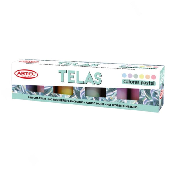 Pintura Para Telas 6 Colores Pastel 15 ml OFICINA Y LIBRERIA ARTEL 