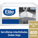 Servilleta Interfoliada Doble Hoja Pro Excellence 400 Un PAPEL TISSUE ELITE PROFESSIONAL 