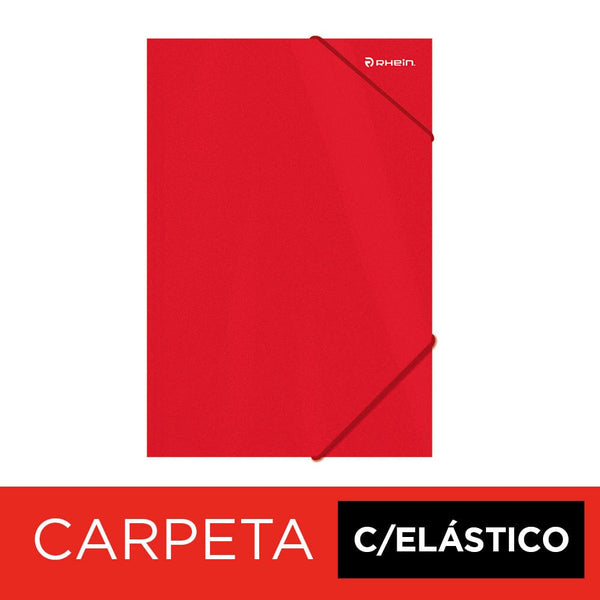 Carpeta Con Elástico Oficio De Cartulina Rojo OFICINA Y LIBRERIA RHEIN 