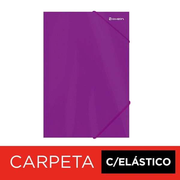 Carpeta Con Elástico Oficio De Cartulina Morado OFICINA Y LIBRERIA RHEIN 