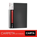 Carpeta Con Fundas Carta/A4 Negra 20 Fundas OFICINA Y LIBRERIA RHEIN 