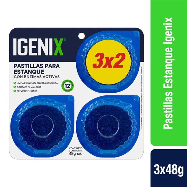 Pastilla Estanque Azul Pack 3 Un ASEO Y LIMPIEZA IGENIX 