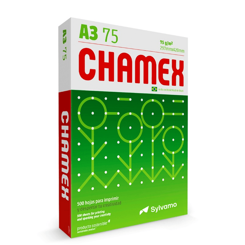 Papel Fotocopia Envase Verde A3 75 Gr 500 Hj OFICINA Y LIBRERIA CHAMEX 