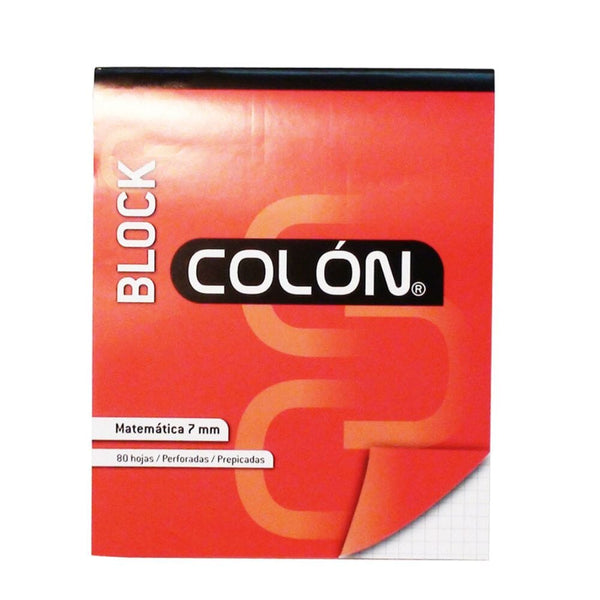 Block Carta Prepicado 7 Mm Matemática 80 Hojas Perforadas Blanco OFICINA Y LIBRERIA COLON 