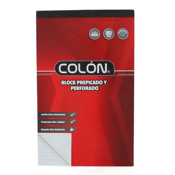 Block Oficio Prepicado Líneas 80 Hojas OFICINA Y LIBRERIA COLON 