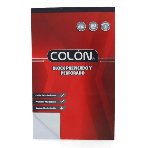 Block Oficio Prepicado 5 Mm 80 Hj Perforado OFICINA Y LIBRERIA COLON 