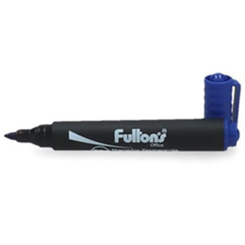 Marcador Permanente Punta Biselada Azul Desechable OFICINA Y LIBRERIA FULTONS 