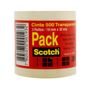 Cinta Adhesiva Transparente 18 Mm 30 Mt Pack De 3 Scotch 500 OFICINA Y LIBRERIA SCOTCH 