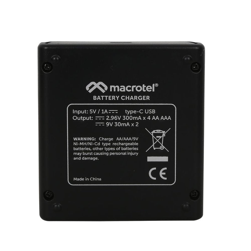 Cargador De Pilas AA/ AAA + 4 Pilas 2000Ma 9 Vol