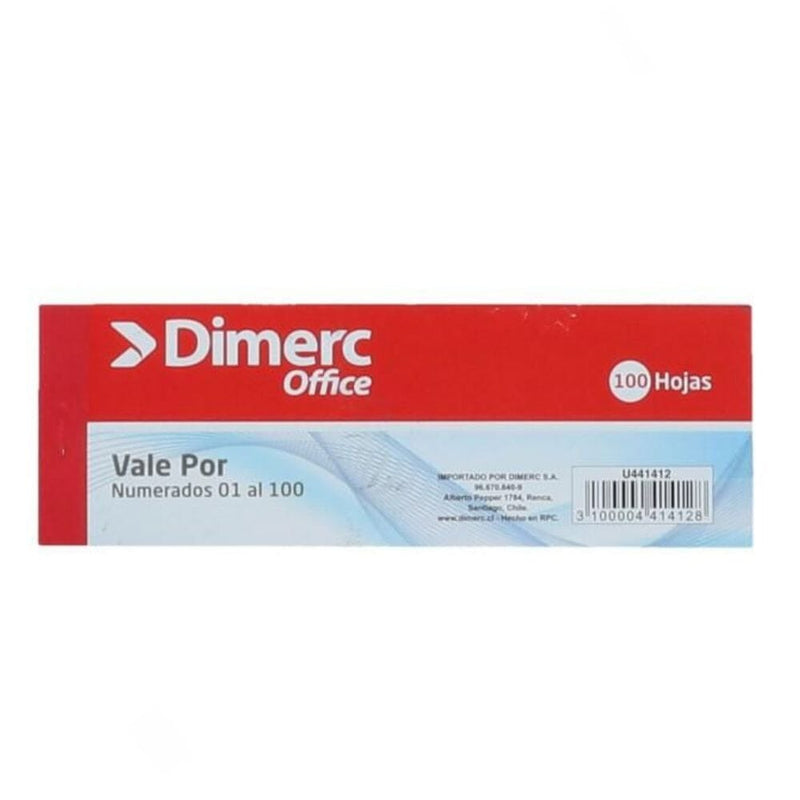Formulario Vale Por Blanco 100 Hojas OFICINA Y LIBRERIA DIMERC 