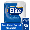 Servilleta Coctel Hoja Simple 1 Paquete 50 Un Blanca PAPEL TISSUE ELITE 