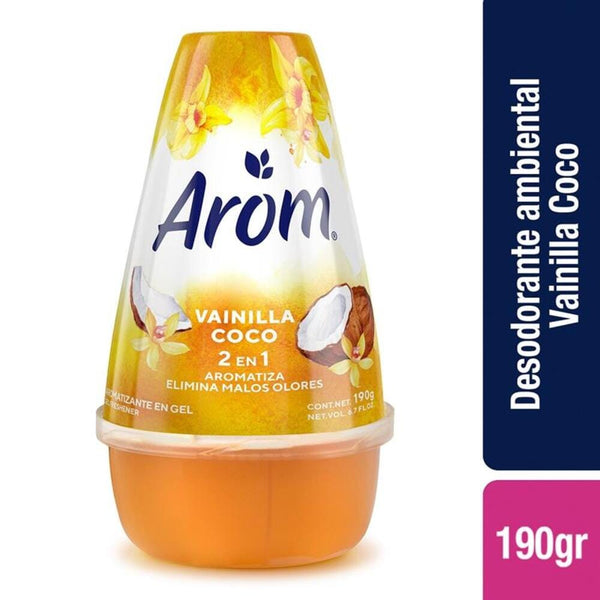 Desodorante Ambiental Cono Gel Vainilla Coco 190 gr ASEO Y LIMPIEZA AROM 