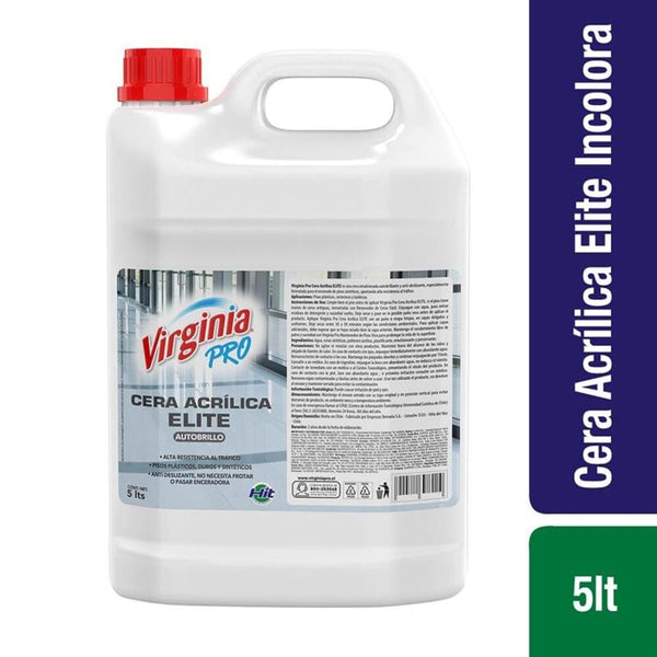 Cera Acrilica Metalizada Elite 5 Lt Incolora ASEO Y LIMPIEZA VIRGINIA 