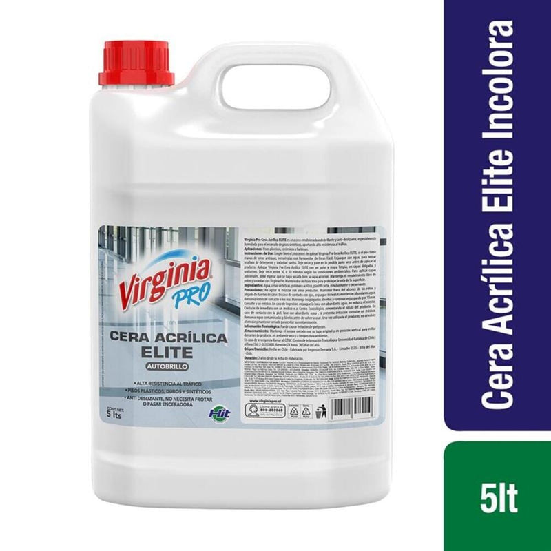 Cera Acrilica Metalizada Elite 5 Lt Incolora ASEO Y LIMPIEZA VIRGINIA 