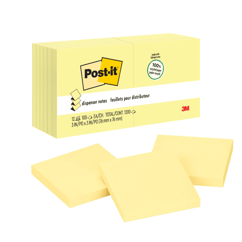 Nota Adhesiva 12 Un X 100 Hojas 7.6 X 7.6 Cm Pop-Up Amarillo R330 OFICINA Y LIBRERIA POST IT 