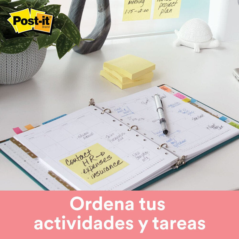 Nota Adhesiva Amarillo 7.6 X 7.6 cm 654 Block 1 Un X 100 Hojas OFICINA Y LIBRERIA 3M 