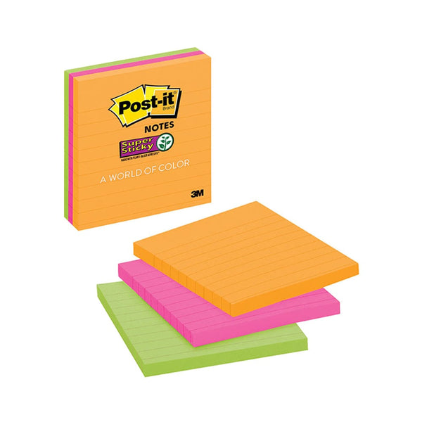 Nota Adhesiva 1 Un X 100 Hojas 10 X 10 Cm Super Adhesivas Color Surtido OFICINA Y LIBRERIA 3M 