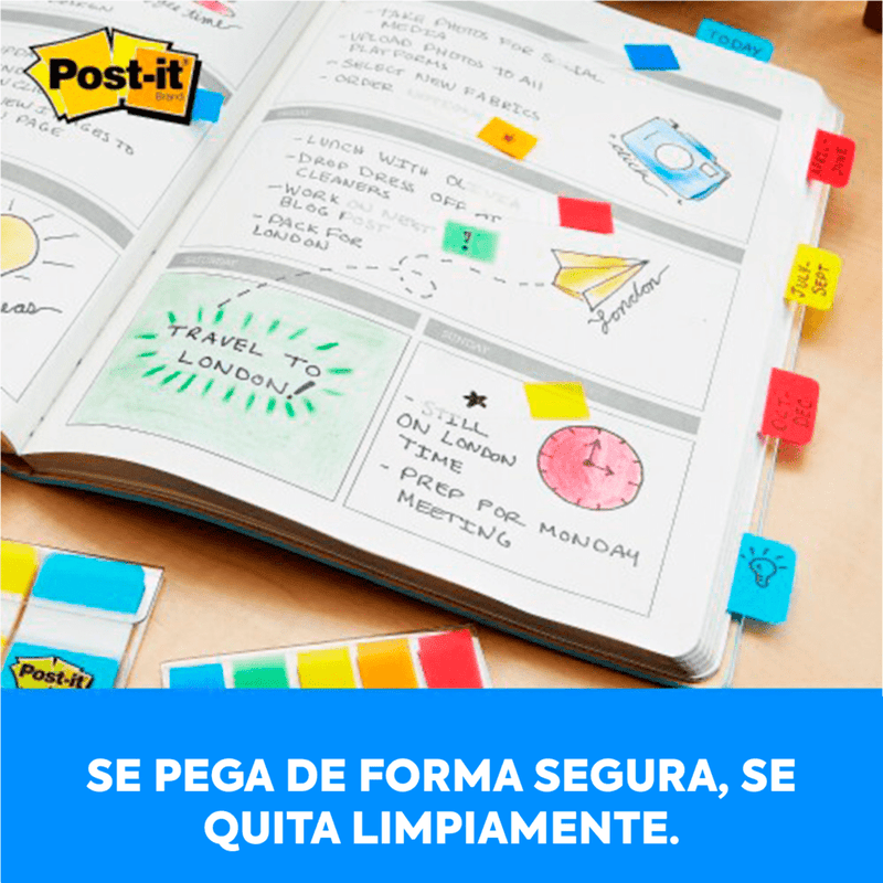 Banderitas Adhesivas Post It Durable 4 Colores Neón OFICINA Y LIBRERIA POST IT 