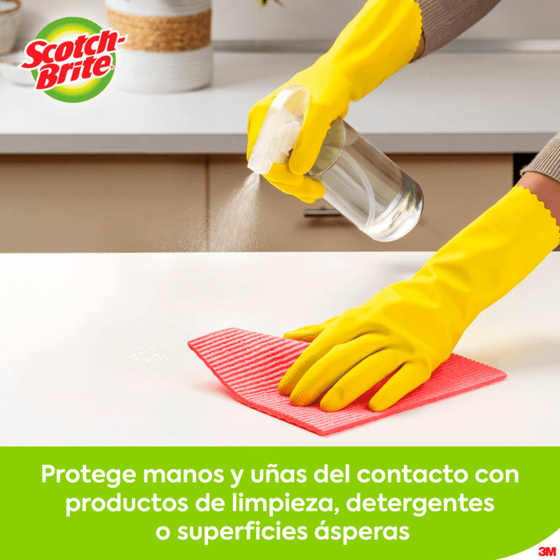 Guante Latex 491 Grueso Amarillo Talla L ASEO Y LIMPIEZA SCOTCH - BRITE 