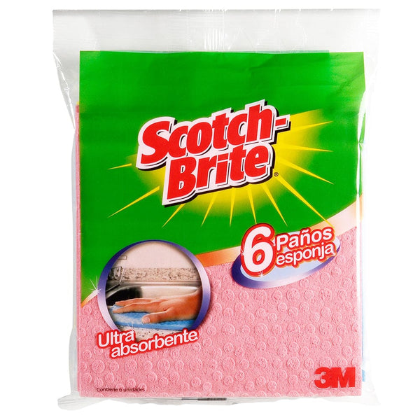 Paño Cocina 6 Un Esponja Celulosa ASEO Y LIMPIEZA SCOTCH - BRITE 