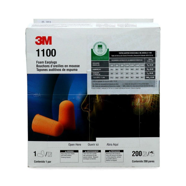 Tapon De Espuma 1100 Sin Cordon Moldeable 200 Un FERRETERIA 3M 