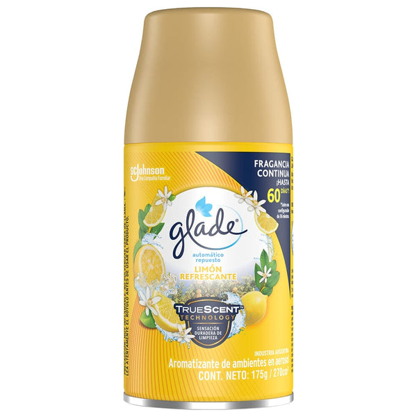 Desodorante Ambiental Aerosol 270 ml Automático Recarga Limón GLADE 