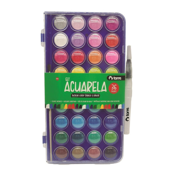 Acuarela 36 Colores OFICINA Y LIBRERIA TORRE 