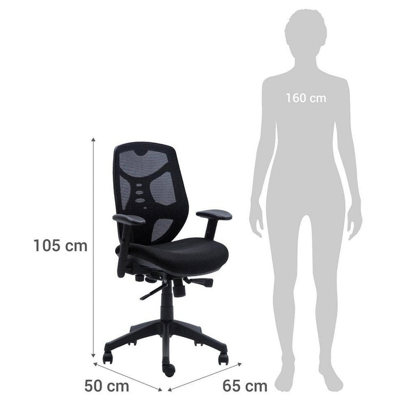 Silla Escritorio Q3 Ergonómica Respaldo Alto Con Brazo Negro OFICINA Y LIBRERIA CONTATTO 
