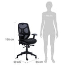 Silla Escritorio Identity Ergonomica Respaldo Medio Con Brazo Negro OFICINA Y LIBRERIA ONE SIT 
