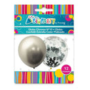 Globo Chrome +Confetti Estrella Plateado 12 Un BIG PARTY 