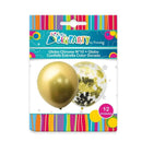 Globo Chrome +Confetti Estrella Dorado 12 Un BIG PARTY 