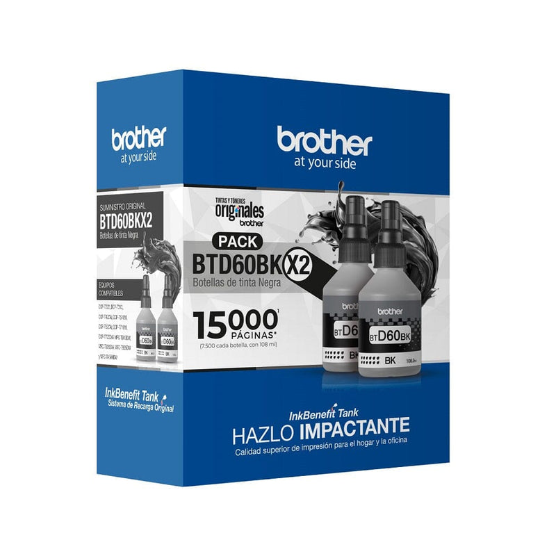 Pack 2 Botellas Negras Btd60Bk TECNOLOGÍA BROTHER 