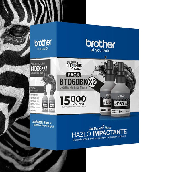 Pack 2 Botellas Negras Btd60Bk TECNOLOGÍA BROTHER 