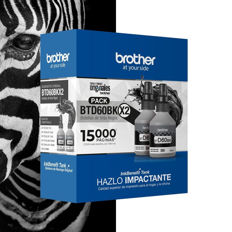 Pack 2 Botellas Negras Btd60Bk TECNOLOGÍA BROTHER 