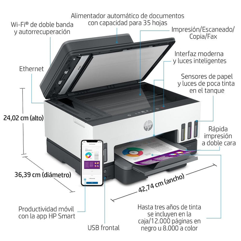 Multifuncional Smart Tank 790 Wifi Duplex Lan Adf Fax 4Wf66A